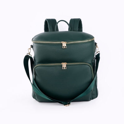 Image sac à langer vert en cuir PU avec poches