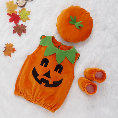 costume halloween barboteuse bébé - citrouille