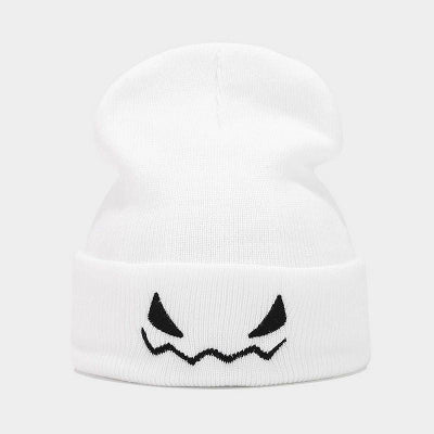 BONNET BÉBÉ BLANC CITROUILLE HALLOWEEN