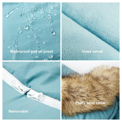 détails chancelière bébé - grand froid