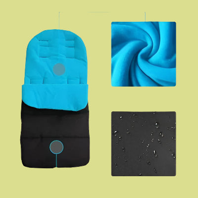 Chancelière Poussette - StrollerFootmuff™ - Bleue clair - Bébé Touriste