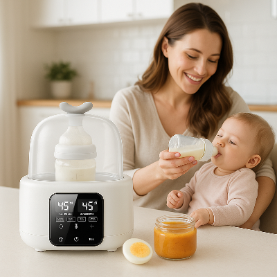 chauffe-biberon-6-en-1-blanc-maman nourrit la fille