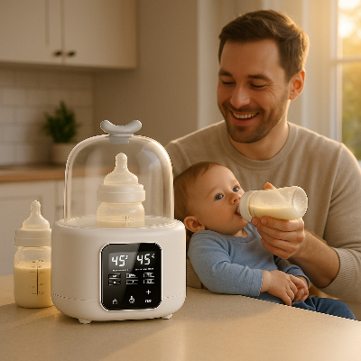 papa nourrit le bebe - chauffe-biberon-6-en-1-blanc