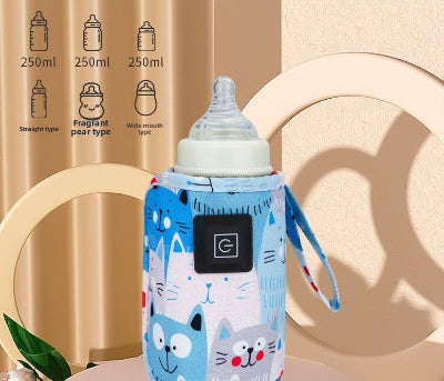 chauffe biberon dessin animé - bleu