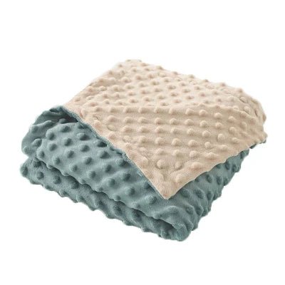 Couverture Bébé - BabyBlanket™ - Bleu et Beige - Bébé Touriste