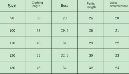 dimensions chemises pantalons halloween