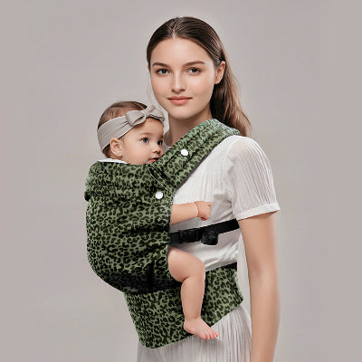 porte bébé ergonomique léopard vert