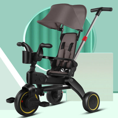 poussette pliable gris pour enfant tricycle