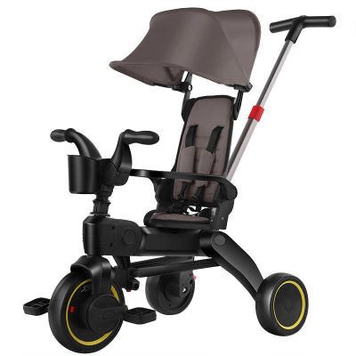 poussette tricycle pliable grise pour enfant