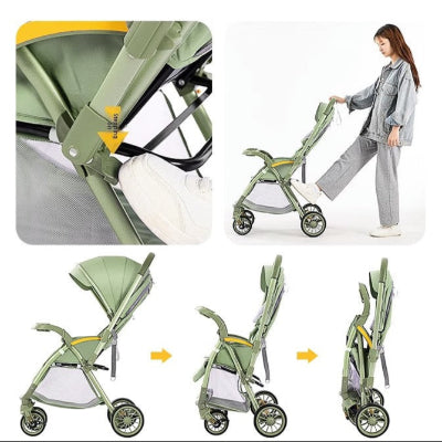 poussette verte 2 directions pliable