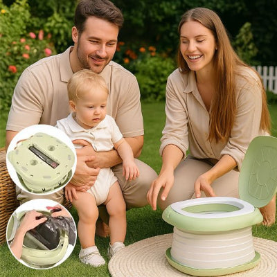 Pot d'apprentissage ergonomique pour bébé - vert, pliable