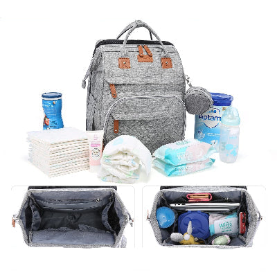 sac à langer gris  avec berceau pliable- babybag