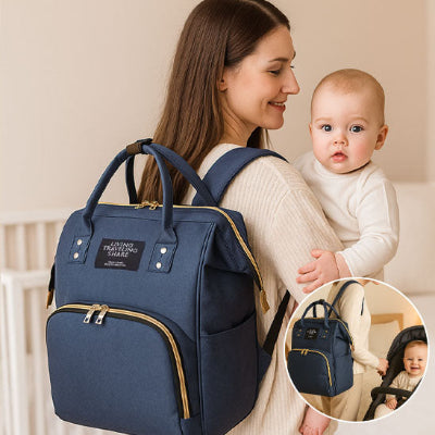 sac à langer bleu marin - sac à dos